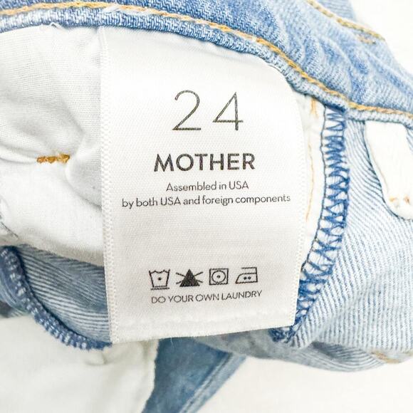 Mother Double Prep Fun Dip Flood Fray Nothing Else Like It Denim Jeans Size 24 - Picture 8 of 12